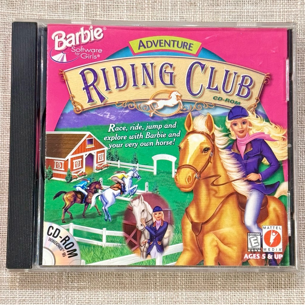 Mattel Barbie Adventure Riding Club Game CD-ROM PC Game 1998